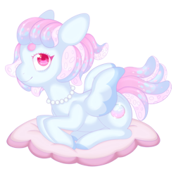 Size: 2700x2700 | Tagged: safe, artist:veincchi, imported from derpibooru, oc, oc only, pegasus, pony, cute, female, mare, pearl, pillow, solo, tentacles