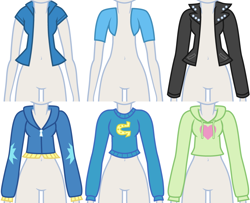 Size: 1008x820 | Tagged: safe, artist:liggliluff, imported from derpibooru, pinkie pie, rainbow dash, sunset shimmer, trixie, equestria girls, assets, clothes, jacket, mannequin, sweater, wondercolts