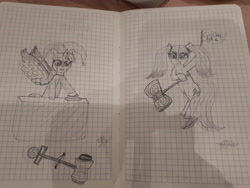 Size: 4608x3456 | Tagged: safe, artist:katya, imported from derpibooru, twilight sparkle, alicorn, pony, female, graph paper, harley quinn, tara strong, traditional art, twilight sparkle (alicorn), voice actor joke