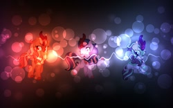 Size: 1600x1000 | Tagged: safe, artist:andromedasparkz, edit, imported from derpibooru, starlight glimmer, sunset shimmer, twilight sparkle, kirin, sounds of silence, kirin starlight, kirin sunset, kirin twilight, kirin-ified, species swap, wallpaper, wallpaper edit
