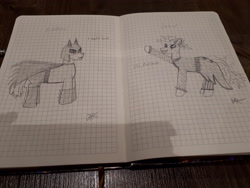 Size: 4608x3456 | Tagged: safe, artist:katya, imported from derpibooru, earth pony, pony, batman, duo, graph paper, grayscale, male, monochrome, pencil drawing, ponified, stallion, the joker, traditional art