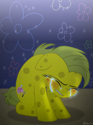 Size: 2568x3476 | Tagged: safe, artist:rainbow15s, imported from derpibooru, pony, crossover, crying, loss, ponified, sad, solo, spongebob squarepants, spongebob squarepants (character)