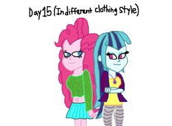 Size: 1600x1172 | Tagged: safe, artist:ktd1993, imported from derpibooru, pinkie pie, sonata dusk, equestria girls, alternate clothes, female, lesbian, pinata (ship), shipping