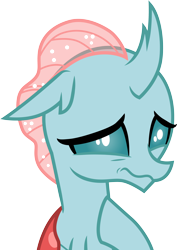 Size: 3000x4244 | Tagged: safe, artist:cloudy glow, artist:cloudyglow, imported from derpibooru, ocellus, changedling, changeling, the hearth's warming club, .ai available, cute, diaocelles, female, frown, nervous, sad, simple background, solo, transparent background, vector, wavy mouth, woobie