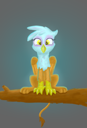 Size: 3593x5287 | Tagged: safe, artist:pzkratzer, imported from derpibooru, gilda, griffon, cute, female, gildadorable, sitting, smiling, solo, tree, tree branch