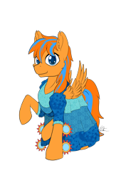 Size: 4677x6614 | Tagged: safe, artist:calena, imported from derpibooru, oc, oc only, oc:cold front, pegasus, pony, absurd resolution, clothes, crossdressing, cute, dress, looking at you, male, princess dress, solo