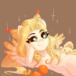 Size: 1280x1280 | Tagged: safe, artist:neonishe, imported from derpibooru, oc, oc only, pegasus, pony, blonde hair, chibi, commission, cute, female, solo