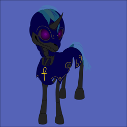 Size: 900x900 | Tagged: safe, artist:affabledragon, artist:tunrae, imported from derpibooru, oc, oc:charon, pony, undead, unicorn, armor, collaboration, digital, skeletonpony