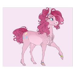 Size: 1280x1192 | Tagged: safe, artist:dementra369, imported from derpibooru, pinkie pie, earth pony, horse, pony, alternate universe, female, mare, raised hoof, solo, wristband