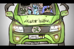 Size: 1146x760 | Tagged: safe, artist:ramprover, imported from derpibooru, oc, pony, 4chan, car, cyrillic, russian