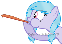 Size: 1024x737 | Tagged: safe, artist:xylenneisnotamazing, imported from derpibooru, oc, oc only, oc:color pastel, earth pony, pony, female, mare, party horn, simple background, solo, transparent background