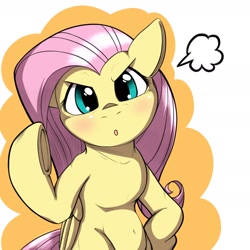 Size: 1536x1536 | Tagged: dead source, safe, artist:kurogewapony, imported from derpibooru, fluttershy, pegasus, pony, angry, belly button, cute, female, madorable, mare, shyabetes, solo