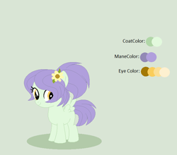 Size: 642x564 | Tagged: safe, artist:roseloverofpastels, imported from derpibooru, oc, oc only, oc:pear pie, pegasus, pony, female, filly, offspring, parent:applejack, parent:soarin', parents:soarinjack, reference sheet, simple background, solo