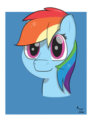 Size: 1000x1333 | Tagged: safe, artist:augjodo, imported from derpibooru, rainbow dash, pony, bust, colored, digital art, female, solo