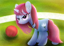 Size: 2979x2160 | Tagged: safe, artist:startledflowerpony, imported from derpibooru, lipstick vanity, pony, unicorn, ball, female, mare, solo