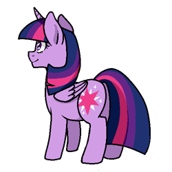 Size: 500x500 | Tagged: safe, alternate version, artist:/d/non, imported from derpibooru, part of a set, twilight sparkle, alicorn, pony, 8 angles of pony collaboration, female, mare, simple background, smiling, solo, transparent background, twilight sparkle (alicorn)