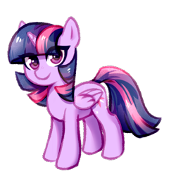 Size: 500x500 | Tagged: safe, alternate version, artist:jumblehorse, deleted from derpibooru, imported from derpibooru, part of a set, twilight sparkle, alicorn, pony, 8 angles of pony collaboration, cute, female, looking at you, mare, simple background, smiling, solo, transparent background, twilight sparkle (alicorn)