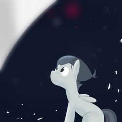 Size: 1750x1750 | Tagged: safe, artist:davierocket, imported from derpibooru, rumble, pony, colt, looking up, male, night, solo