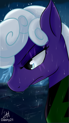 Size: 2160x3840 | Tagged: safe, artist:dashy21, imported from derpibooru, rolling thunder, pony, clothes, female, rain, sad, solo, uniform, washouts uniform