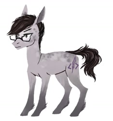Size: 1303x1393 | Tagged: safe, artist:weird--fish, imported from derpibooru, oc, oc only, earth pony, pony, glasses, simple background, solo, white background