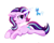 Size: 2100x1700 | Tagged: safe, artist:mirtash, imported from derpibooru, starlight glimmer, trixie, pony, unicorn, ear fluff, female, heart, heart eyes, magic, mare, plushie, pointy ponies, prone, rcf community, simple background, solo, telekinesis, white background, wingding eyes