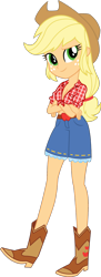 Size: 806x2209 | Tagged: safe, artist:imperfectxiii, artist:mlgskittles, edit, edited edit, editor:slayerbvc, imported from derpibooru, vector edit, applejack, equestria girls, adorasexy, applejack's hat, blonde, blonde hair, boots, braless, breasts, busty applejack, cleavage, clothes, cowboy boots, cowboy hat, crossed arms, cute, denim shorts, female, freckles, front knot midriff, hat, jackabetes, midriff, sexy, sfw edit, shorts, simple background, solo, stetson, transparent background, vector