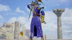 Size: 1200x675 | Tagged: safe, artist:alphamonouryuuken, imported from derpibooru, star swirl the bearded, human, 3d, clothes, hat, humanized, male, pony coloring, pose, robe, solo, soul calibur, soul calibur vi, sword, video game, weapon, wizard hat
