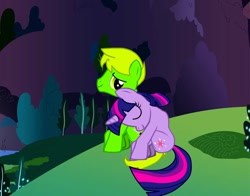 Size: 830x650 | Tagged: safe, editor:jdueler11, imported from derpibooru, twilight sparkle, oc, oc:sir sheath, earth pony, pony, unicorn, pony creator, canon x oc, custom, customized toy, female, irl, male, photo, shipping, straight, twilight should be dating my oc, unicorn twilight