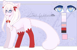 Size: 2066x1359 | Tagged: safe, artist:sora-choi, imported from derpibooru, oc, oc only, oc:ayumi, earth pony, pony, cat tail, chest fluff, clothes, female, glasses, mare, reference sheet, socks, solo