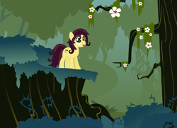 Size: 3500x2533 | Tagged: safe, artist:breadking, imported from derpibooru, oc, oc only, oc:orchid, earth pony, pony, everfree forest, female, mare, solo, tree, vector