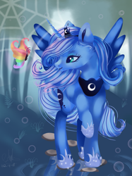 Size: 899x1200 | Tagged: safe, artist:latia122, imported from derpibooru, princess luna, alicorn, pony, female, mare, smiling