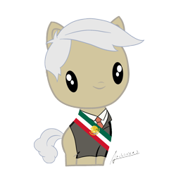 Size: 1500x1500 | Tagged: safe, artist:archooves, imported from derpibooru, oc, oc only, earth pony, pony, andres manuel lopez obrador, cute, cutie mark crew, mexico, ponified, solo, toy