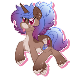 Size: 1500x1500 | Tagged: safe, artist:stephanoodle, deleted from derpibooru, imported from derpibooru, oc, oc only, oc:midnight, pony, unicorn, :p, chest fluff, female, freckles, looking at you, mare, silly, solo, tongue out, transparent, unshorn fetlocks