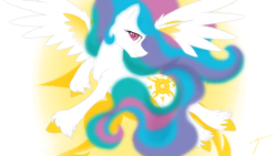 Size: 3840x2160 | Tagged: safe, artist:taxar, imported from derpibooru, princess celestia, alicorn, pony, chest fluff, colored pupils, ear fluff, female, smiling, solo, spread wings, unshorn fetlocks, wings