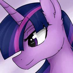 Size: 500x500 | Tagged: safe, artist:dashy21, imported from derpibooru, twilight sparkle, alicorn, pony, bust, female, mare, portrait, smiling, solo, twilight sparkle (alicorn)