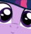 Size: 911x1000 | Tagged: safe, derpibooru exclusive, editor:axal-5, imported from derpibooru, starlight glimmer, sunset shimmer, twilight sparkle, alicorn, pony, unicorn, animated, close up series, close-up, cute, extreme close up, extreme close-up, face, female, gif, head tilt, horn, looking at you, mare, smiling, stare, wide eyes