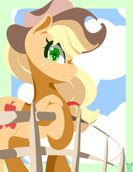 Size: 700x900 | Tagged: safe, artist:tohupo, imported from derpibooru, applejack, earth pony, pony, cowboy hat, cutie mark, female, hat, hooves, lineless, mare, solo