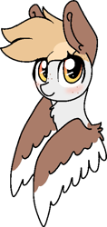 Size: 295x624 | Tagged: safe, artist:nootaz, imported from derpibooru, oc, oc only, oc:wings, pony, blushing, looking at you, solo