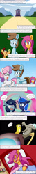 Size: 1000x4800 | Tagged: safe, artist:jake heritagu, imported from derpibooru, chip mint, discord, princess luna, rain catcher, scootaloo, starlight glimmer, sweetie belle, oc, oc:intemp, oc:lightning blitz, alicorn, draconequus, pegasus, pony, unicorn, comic:ask motherly scootaloo, askmotherlyluna, baby, baby pony, bandage, blanket, blocks, broken horn, clothes, colt, comic, couch, drool, hairpin, horn, lego, male, motherly scootaloo, offspring, parent:rain catcher, parent:scootaloo, parents:catcherloo, pillow, post-crusade, sleeping, sweatshirt, trixie's wagon