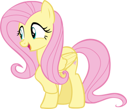 Size: 5272x4524 | Tagged: safe, artist:andoanimalia, imported from derpibooru, fluttershy, pegasus, pony, horse play, absurd resolution, cute, female, mare, open mouth, shyabetes, simple background, smiling, solo, transparent background, vector