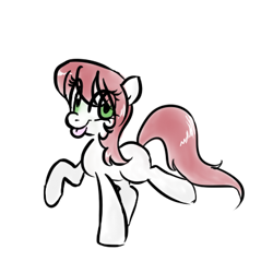 Size: 400x400 | Tagged: safe, artist:jessy, imported from derpibooru, oc, oc only, oc:palette swap, earth pony, pony, female, looking at you, mare, simple background, solo, tongue out, white background