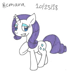 Size: 876x910 | Tagged: safe, artist:cmara, imported from derpibooru, rarity, pony, female, solo, traditional art