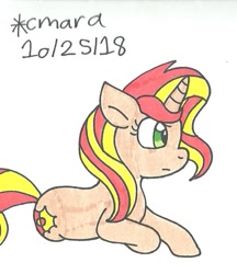 Size: 667x772 | Tagged: safe, artist:cmara, imported from derpibooru, sunset shimmer, pony, unicorn, female, solo, traditional art