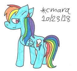 Size: 799x745 | Tagged: safe, artist:cmara, imported from derpibooru, rainbow dash, pony, female, solo, traditional art