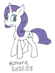 Size: 711x938 | Tagged: safe, artist:cmara, imported from derpibooru, rarity, pony, female, solo, traditional art