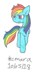 Size: 501x999 | Tagged: safe, artist:cmara, imported from derpibooru, rainbow dash, pony, female, solo, traditional art