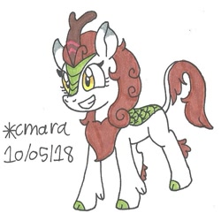 Size: 744x745 | Tagged: safe, artist:cmara, imported from derpibooru, autumn blaze, kirin, pony, sounds of silence, female, solo, traditional art