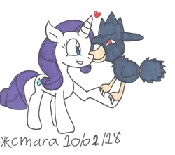 Size: 909x805 | Tagged: safe, artist:cmara, imported from derpibooru, rarity, murkrow, crossover, pokémon