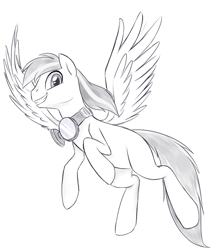 Size: 800x900 | Tagged: safe, artist:jessy, imported from derpibooru, oc, oc only, pegasus, pony, aviator goggles, male, monochrome, solo, stallion