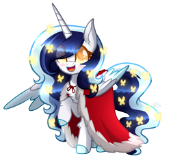 Size: 1697x1570 | Tagged: safe, artist:sugaryicecreammlp, imported from derpibooru, oc, oc only, oc:roxy lovli pop, alicorn, pony, cape, clothes, female, mare, simple background, solo, transparent background